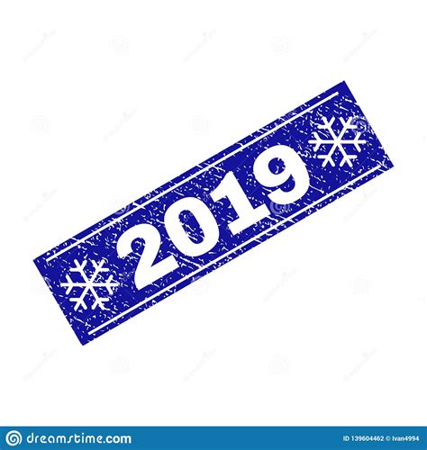 Grunge Rectangle Stamp Seal With Snowflakes Stock Vector