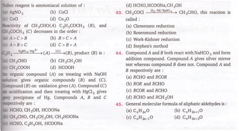 Carbonyl Compoundsclass 12mcqs All About Chemistry