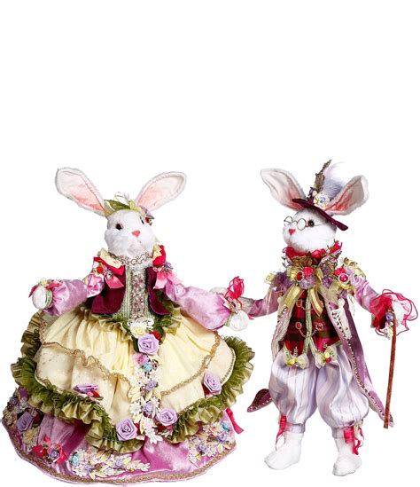 Mark Roberts Easter Mr And Mrs Easter Rabbit Medium Figurine Set Of