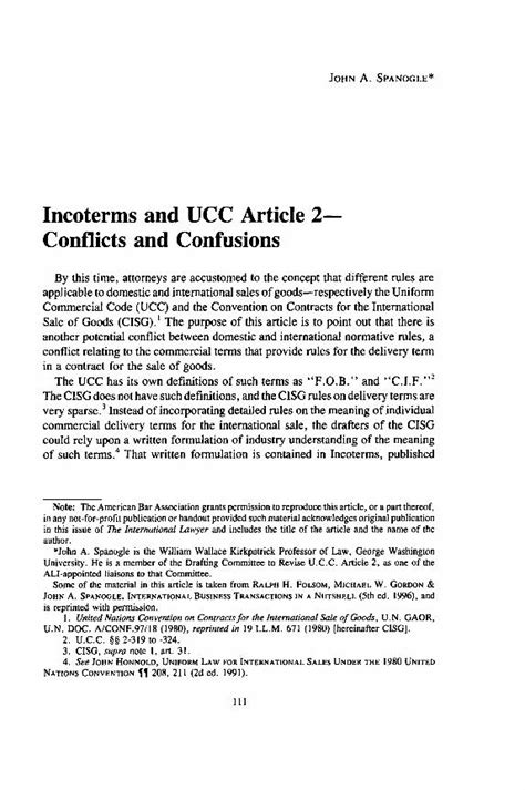 PDF Incoterms And UCC Article 2 Conflicts And Confusions DOKUMEN TIPS