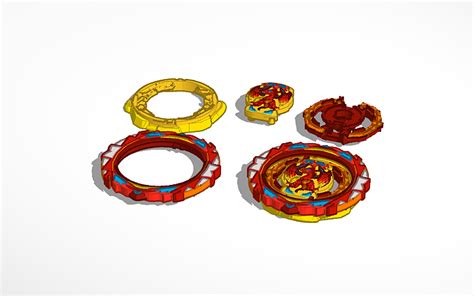 3d Design Beyblade Burst Db Flame Phoenix Tinkercad