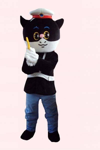 Custom Classic Black Cat Detective Mascot Cartoon Cosplay Costumes For