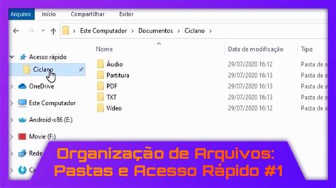 Organização De Arquivos Pastas E Acesso Rápido 1 Youtube