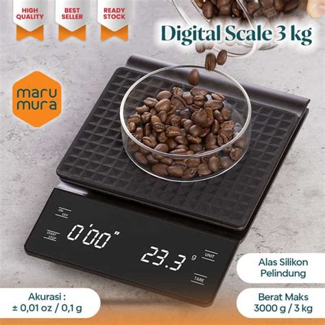 Jual Marumura Digital Coffee Scale Touch Screen Timbangan Kopi