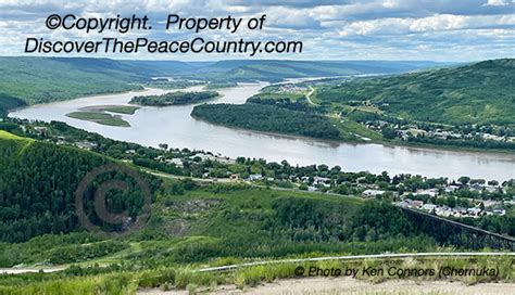 Peace River, Alberta - photo of the View of the Confluence of the Peace River, Smmoky River and ...