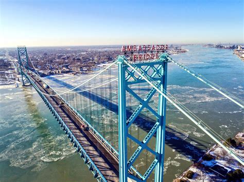 Detroit Ambassador Bridge M00001 Drone Image Airzus