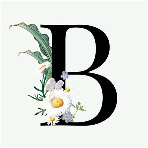 Flower Alphabet B Vector Letter Premium Image By Sasi