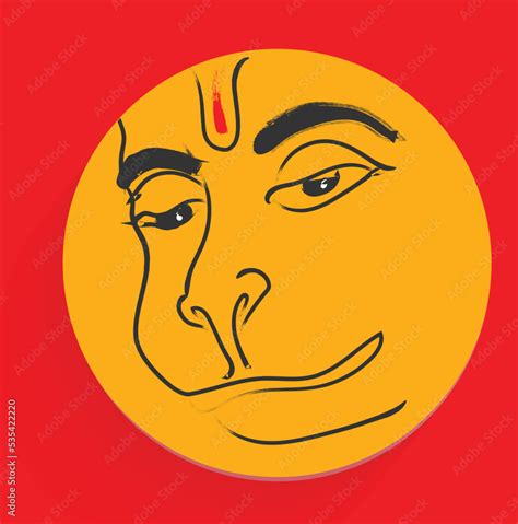 Lord Hanuman Vector Design Beautiful Line Art Stock Vector | Adobe Stock