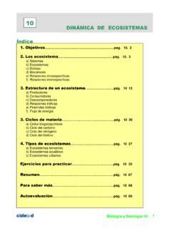 10 DINÁMICA DE ECOSISTEMAS Índice Recursos 10 din 193 mica de