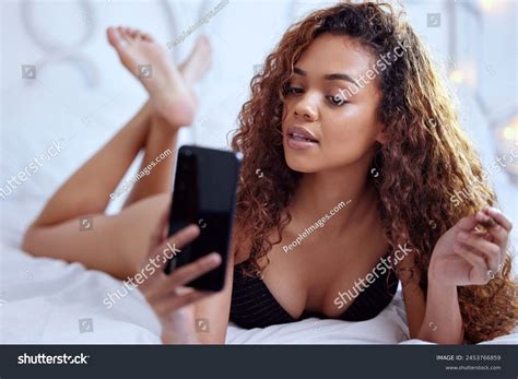 Woman Sexy Selfie Lingerie On Bed Stock Photo 2453766859 Shutterstock