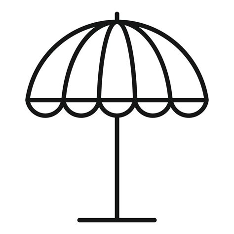 Beach Umbrella Icon Outline Style 14522286 Vector Art At Vecteezy