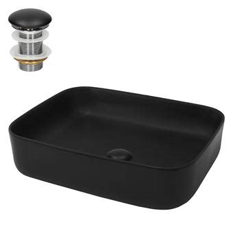 Ml Design Lavabo En C Ramique Noir Mat X X Cm Vasque Poser