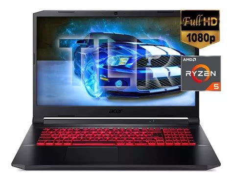 Portátil gamer Acer Nitro AN17 negra 17 3 AMD Ryzen 5 5600H NVIDIA