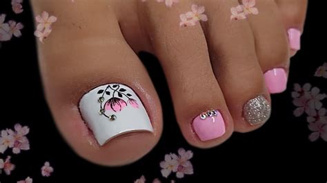 Diseño De UÑas Sencillas Y Elegantes Para Pies 🦶 Nail Art Youtube