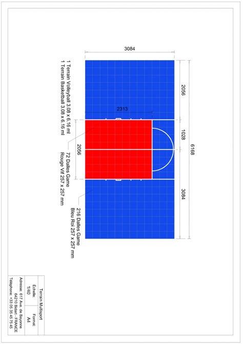 Terrain Multisports Basketball Et Volleyball 3m X 6m Terrain Sport Fr