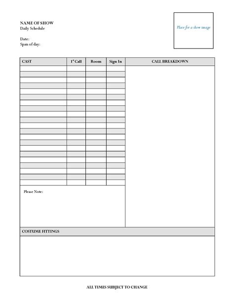 The Stage Managers Toolkit With Regard To Rehearsal Report Template