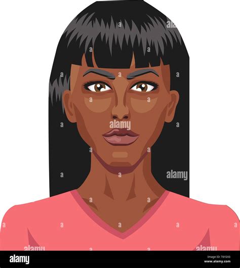 Beautiful African Girl Illustration Vector On White Background Stock