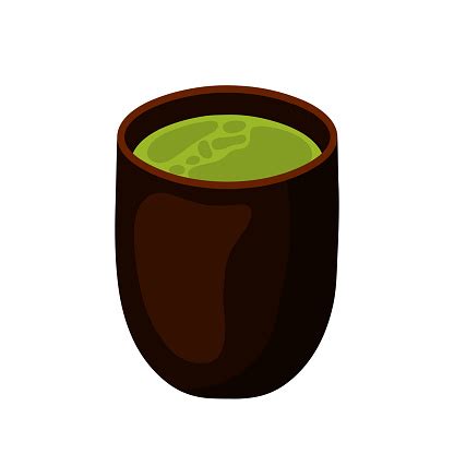 minuman matcha jepang menggambar ilustrasi vektor kartun ilustrasi stok