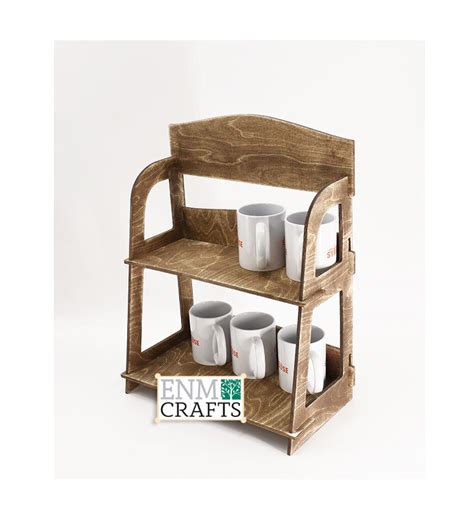 Wooden Retail Displays Mugs Display Stand Tier Wooden Countertop