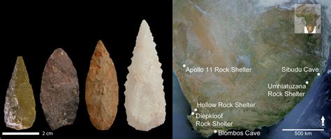 From Left To Right Still Bay Points From The Site Apollo 11 Rock