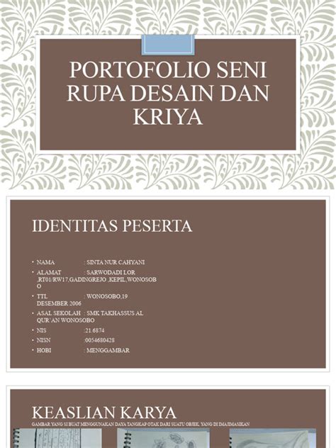 Portofolio Seni Rupa Desain Dan Kriya | PDF