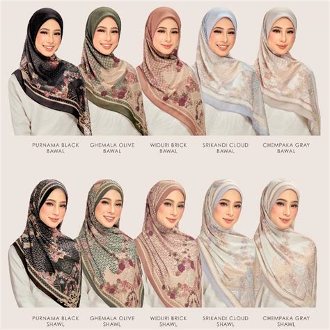 shawl tudung ruffle crepe chiffon shopee malaysia