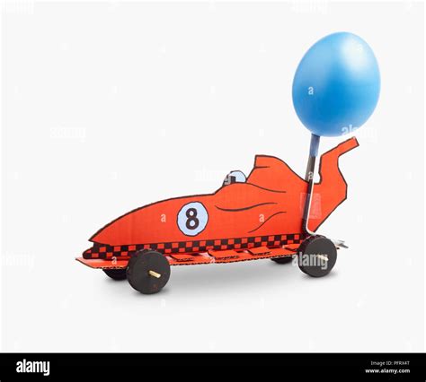 Step 16, finished balloon powered car Stock Photo - Alamy