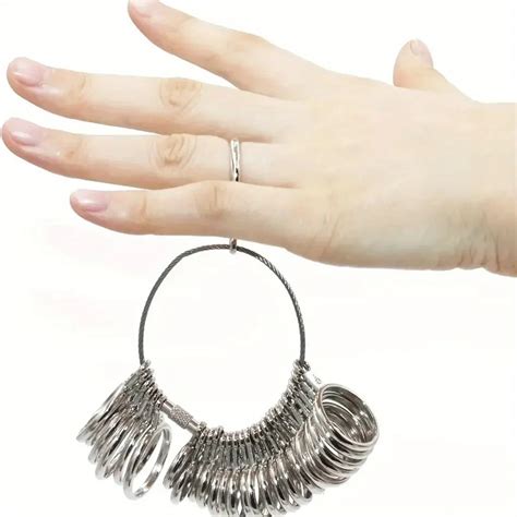 Металлический инструмент для измерения размера кольца для сравнения ...