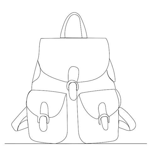 Premium Vector One Continuous Line Drawing Of A Backpack