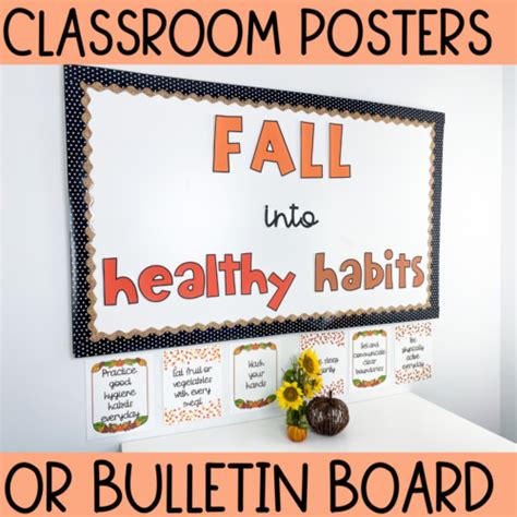 Autumn Health Theme Bulletin Board Fall Into Healthy Habits Classful