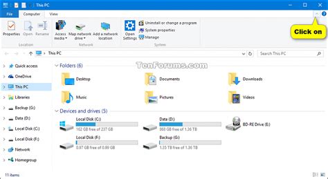 Hide or Show File Explorer Ribbon in Windows 10 | Tutorials