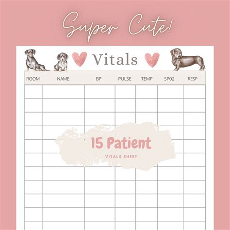 Printable Vitals Log Vitals Report Chart Vital Signs Tracking