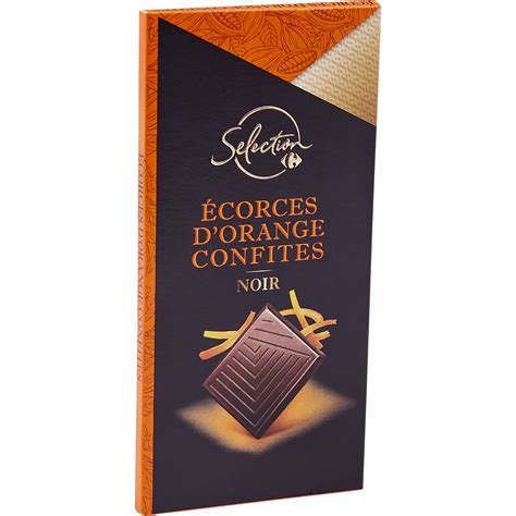 Tablette de chocolat noir écorces d orange confites CARREFOUR SELECTION