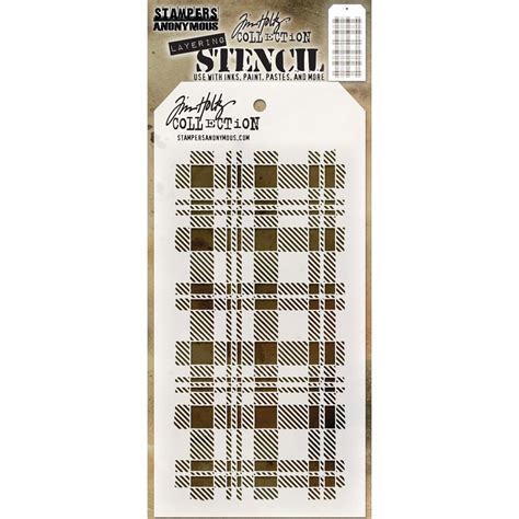 Tim Holtz Layered Stencil Plaid Bastel Welt Schobes