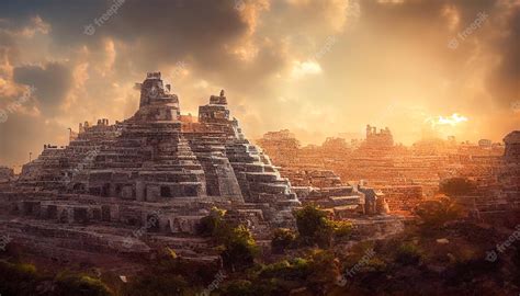 Premium AI Image | Ancient Mayan pyramids