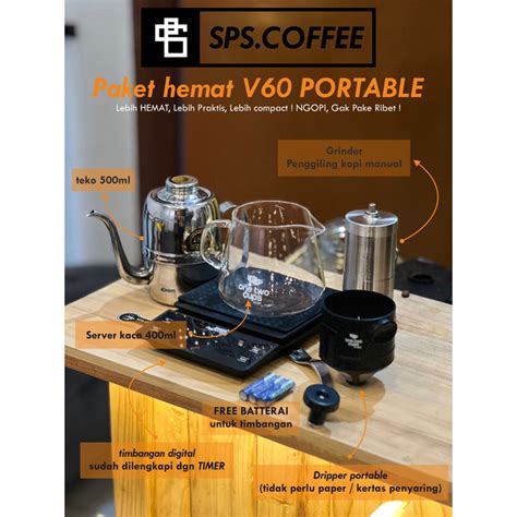 Jual Paket Seduh Kopi V60 Rumahan 8IN1 Kopi Manual Brew Coffee Driper