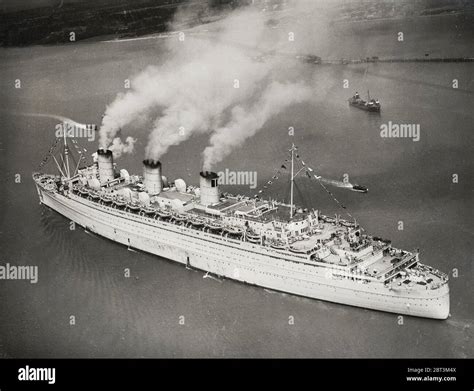 World War Ii Vintage Photograph Ocean Liner Queen Mary Returns To