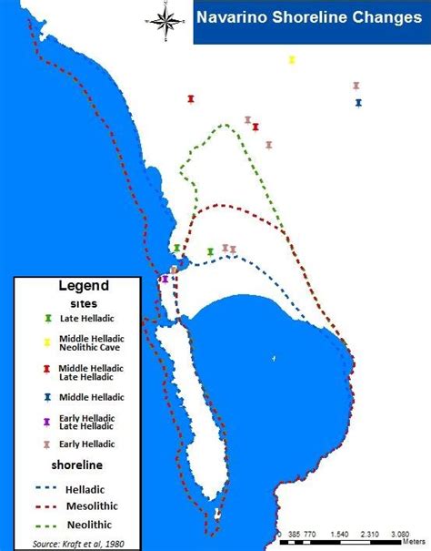 Shoreline changes of Navarino Bay. | Download Scientific Diagram