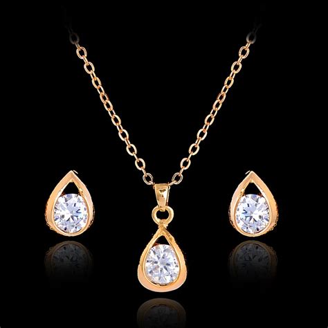 SHUANGR Latest Design Fancy Jewelry Sets for Women Gold Color Small ...