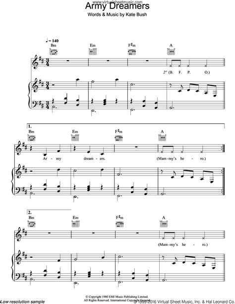 Army Dreamers Sheet Music For Voice Piano Or Guitar Pdf