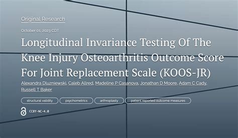 Longitudinal Invariance Testing Of The Knee Injury Osteoarthritis