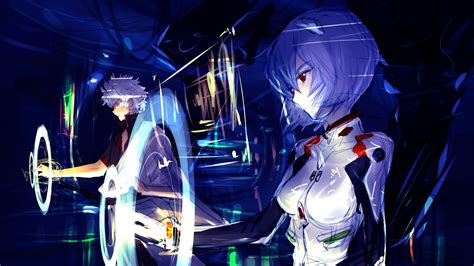 Long Hair Anime Girls Ayanami Rei Anime Red Eyes Neon Genesis