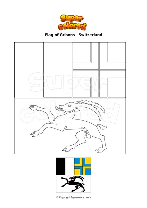 Coloring page Flag of Grisons Switzerland - Supercolored.com