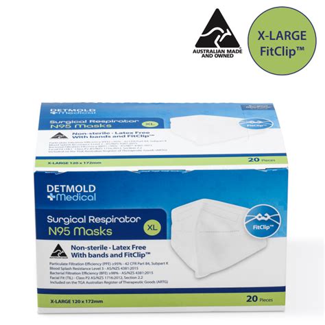 Bulk N95 Masks with FitClips™ (Extra Large) - Detmold Medical