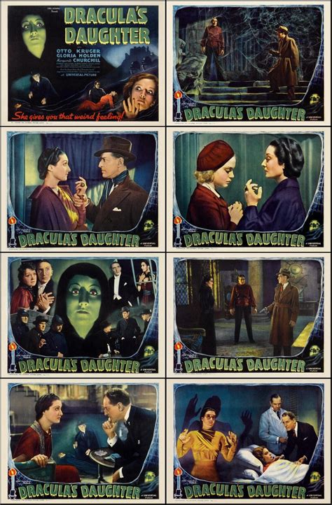 Draculas Daughter Complete Set Of 8 Individual 11x14 Lc Prints 1936