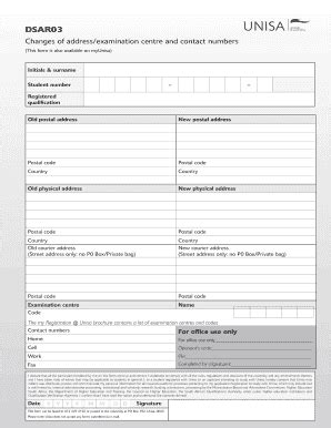 2018 2025 Form ZA Unisa DSAR03 Fill Online Printable Fillable Blank