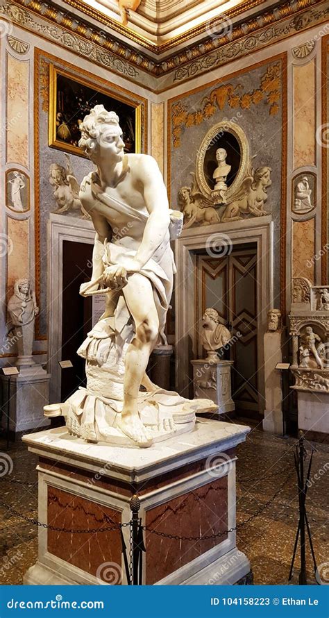 David A Famous Sculpture Of The Borghese Gallery In Rome Editorial