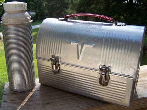 SALE Vintage Metal Lunch Box and Thermos Set