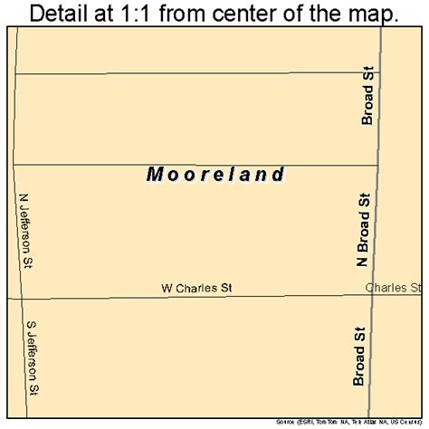 Mooreland Indiana Street Map 1850940