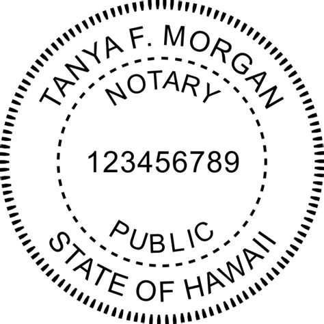 Round Hawaii Notary Public Stamp Simply Stamps